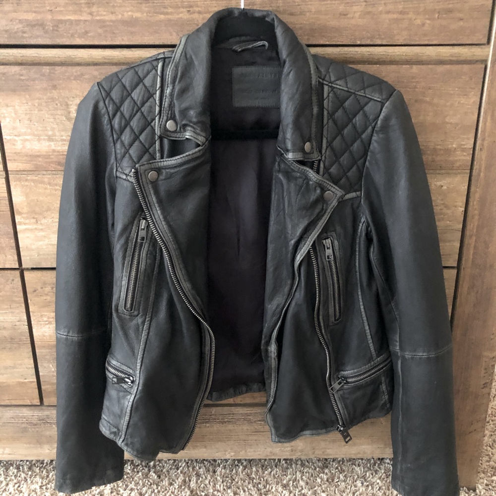 All saints cargo leather jacket